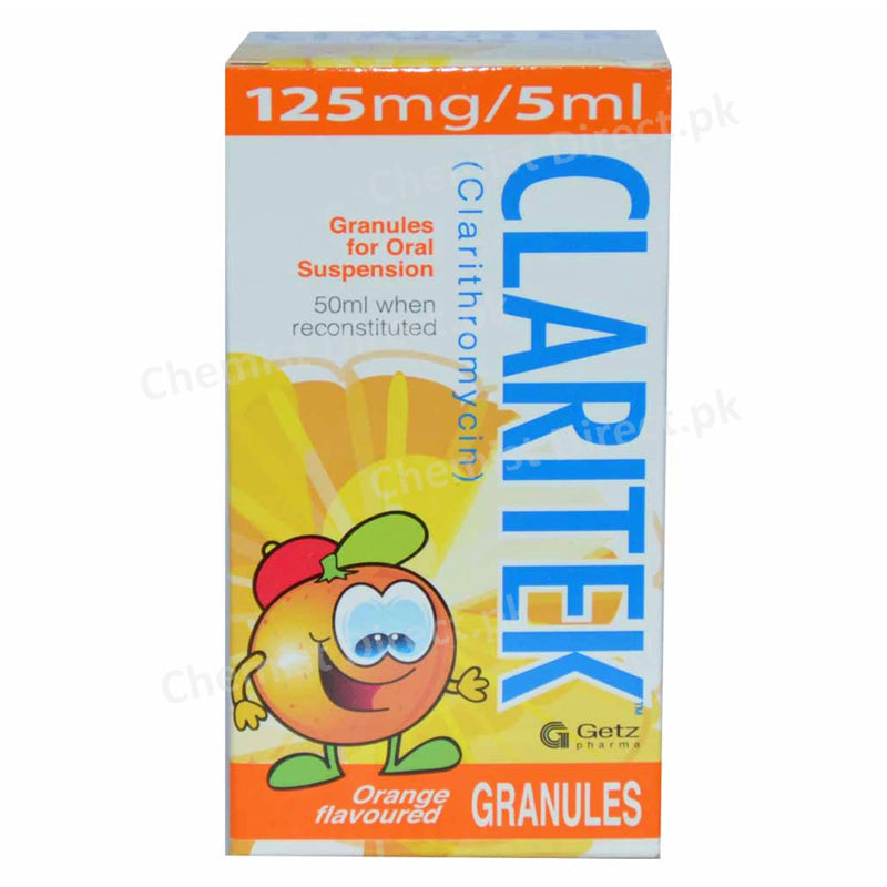 Claritek 125mg 5ml Granules 50ml GETZ PHARMA PAKISTAN_PVT_LTD Macrolide Anti Bacterial Clarithromycin