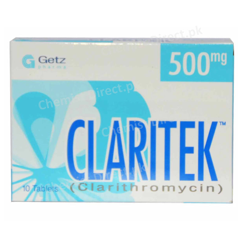 Claritek 500mg Tab Tablet GETZ PHARMA PAKISTAN_PVT_LTD Macrolide Anti Bacterial Clarithromycin