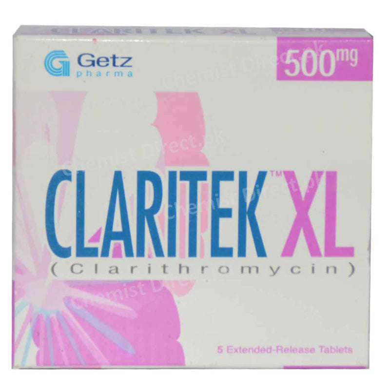 Claritek XL 500mg Tab Tablet GETZ PHARMA PAKISTAN_PVT_LTD Macrolide Anti Bacterial Clarithromycin