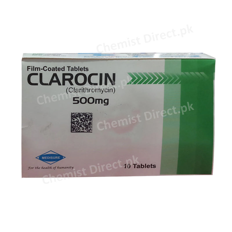 Clarocin Tablet 500mg Medisure Pharmaceuticals Macrolide Anti-Bacterial Clarithromycin