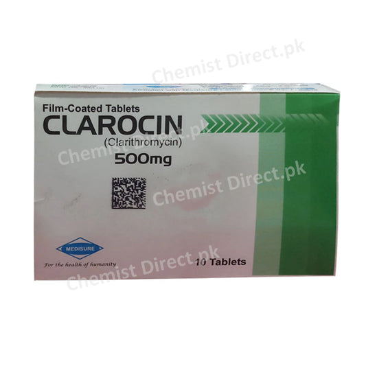 Clarocin Tablet 500mg Medisure Pharmaceuticals Macrolide Anti-Bacterial Clarithromycin