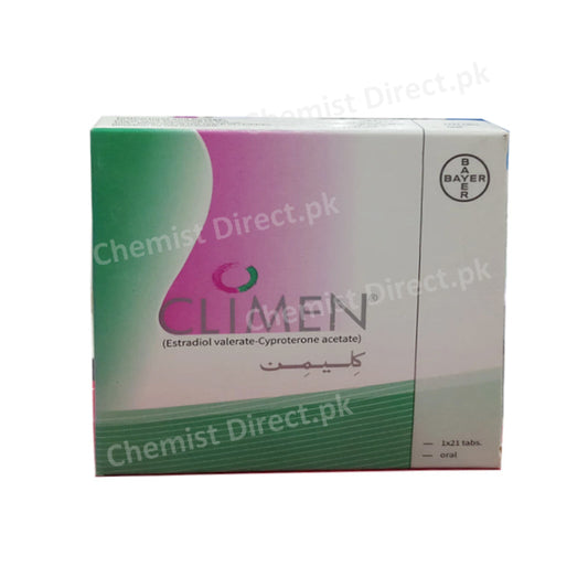 Climen Tablet Bayer Health Care Hormonal Products Estradiol Valerate 2mg Cyproterone Acetate 1mg Oestrogen deficiency treatment