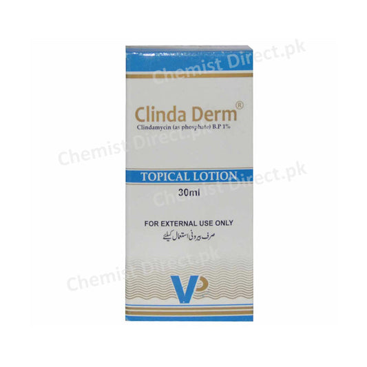 Clinda Derm Lotion 30ml Valor Pharmaceuticals Anti-Bacterial Clindamycin Phosphate 1mg