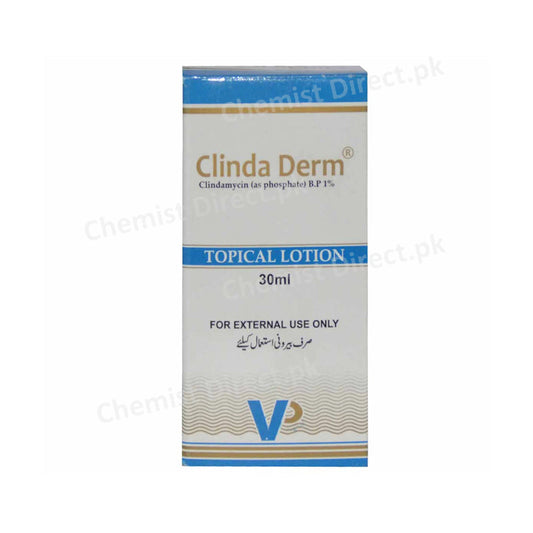 Clinda Derm Lotion 30ml Valor Pharmaceuticals Anti-Bacterial Clindamycin Phosphate 1mg