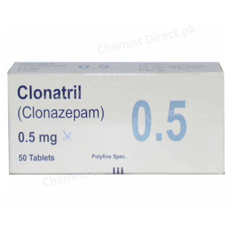 Clonatril 0.5mg Tab Tablet  POLYFINECHEM PHARMA PVT LTD BENZODIAZEPINE Clonazepam