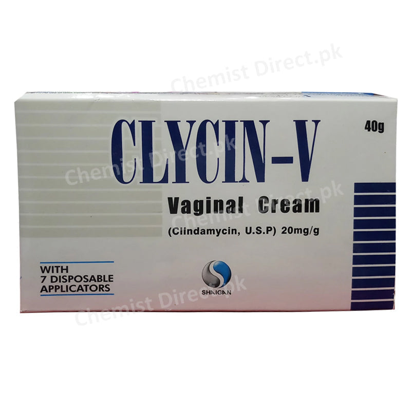 Clycin-V Vaginal Cream 40gm Shaigan Pharmaceuticals Anti Bacterial Clindamycin