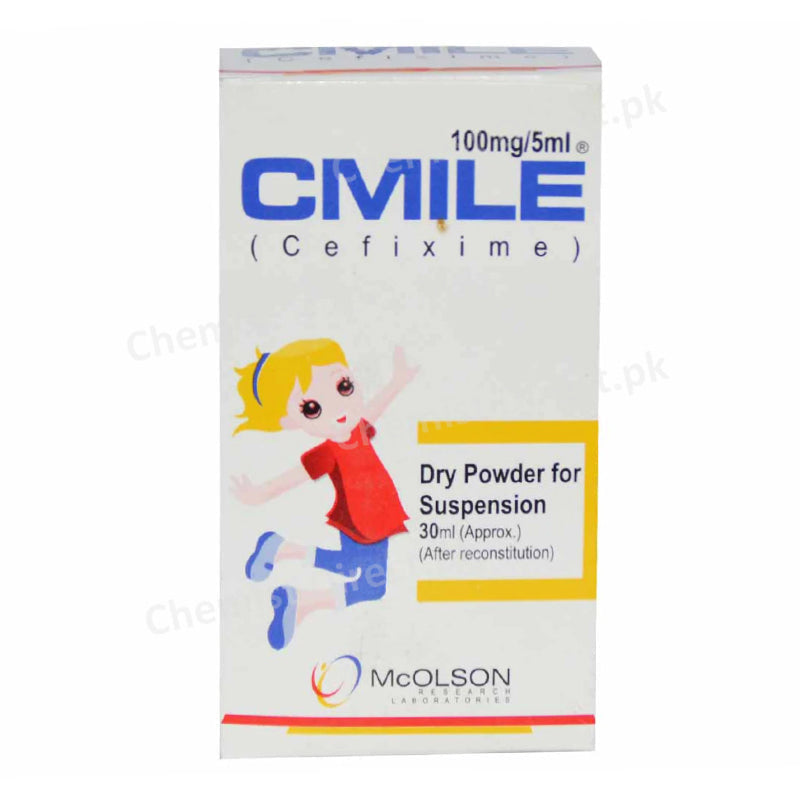 Cmile 100mg 5ml Sruyp 30ml Cefixime Mcolson Pharma