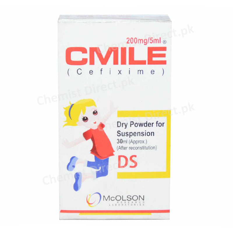 Cmile DS 200mg 5ml Syrup 30ml Cefixime Mcolson Pharma