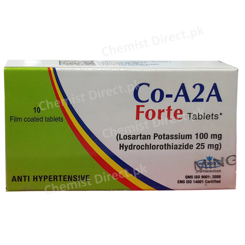 Co-A2A Forte 100mg 25mg Tablet Wilson's Pharmaceuticals Anti Hypertensive Losartan Potassium 100mg Hydrochlorothiazide 25mg