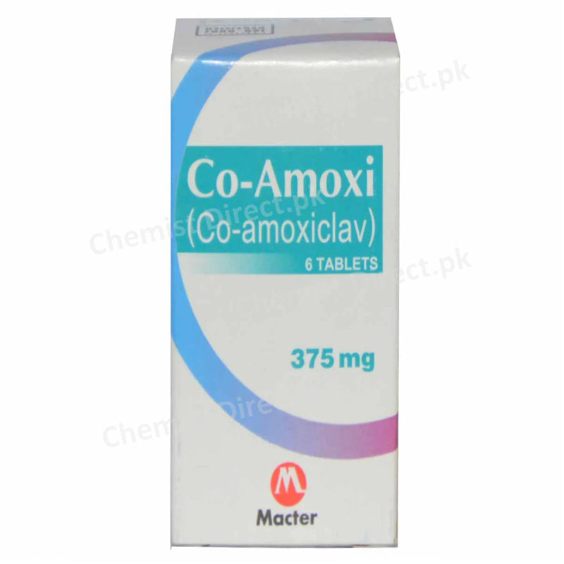 Co-amoxi 375mg Tablet Macter International Pharma Amino-penicillin Amoxicillin trihydrate 250mg Clavulanicacid 125mg