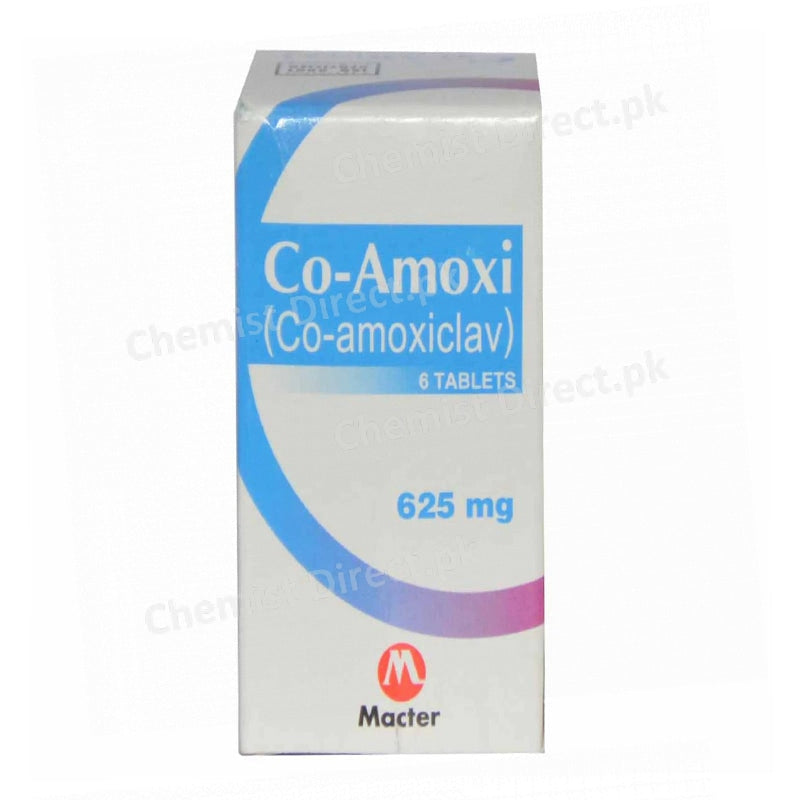 Co-amoxi-625mg-Tablet-Macter International Pharma Amino penicillin Amoxicillin trihydrate 500mg Clavulanicacid 125mg