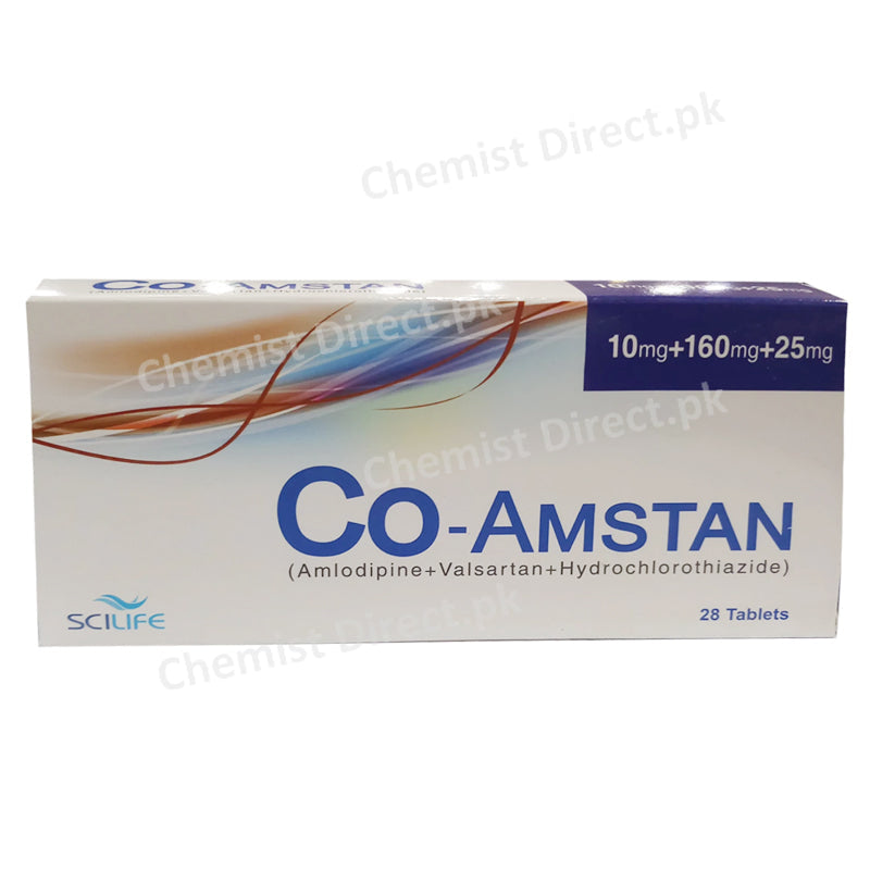 Co-Amstan 10 160 25mg Tablet Scilife Pharma Anti Hypertensive Amlodipine valsartan Hydrochlorothiazide