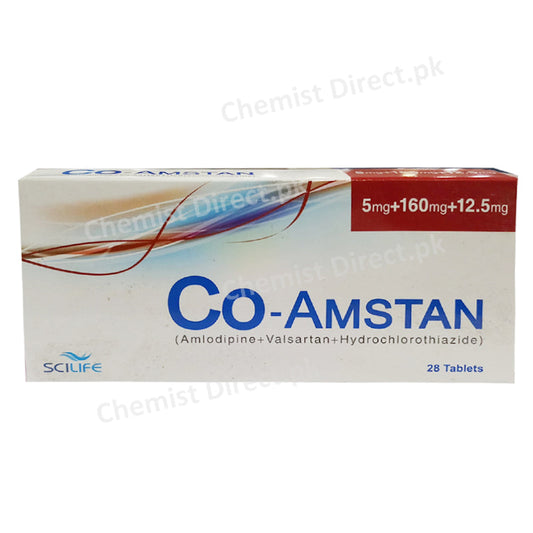 Co-Amstan 5 160 12.5mg Tablet Scilife Pharma Anti Hypertensive Amlodipine valsartan Hydrochlorothiazide