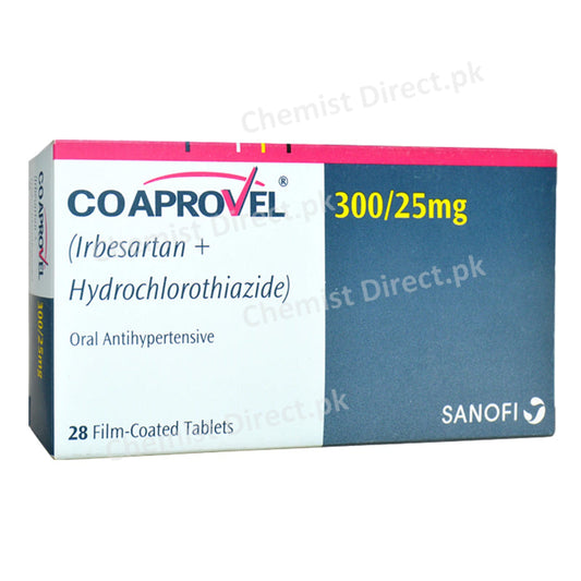 Co-Aprovel 300/25gm Tablet Sanofi Aventis Anti Hypertensive+Diuretic Irbesartan 300mg Hydrochlorothiazide 25mg