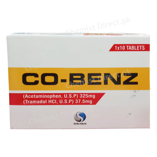 Co-benz 325mg+37.5mg Tablet Shaigan Pharma Acetaminophen 325mg Tramadol37.5mg