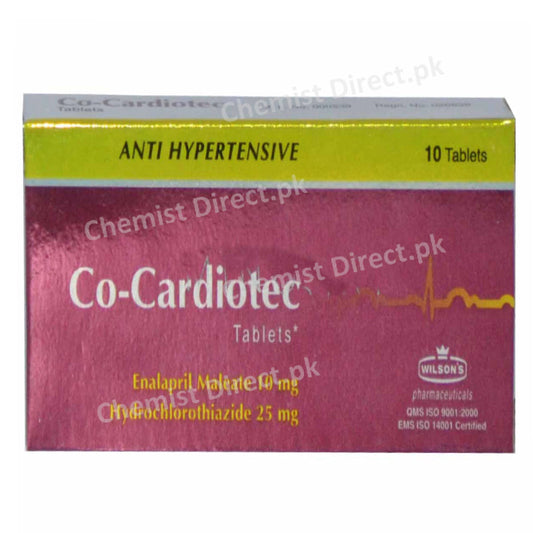 Co-cardiotec Tablet Wilson's Pharmaceuticals Anti Hypertensive Diuretic Enalapril Maleate 10mg Hydrochlorothiazide 25mg