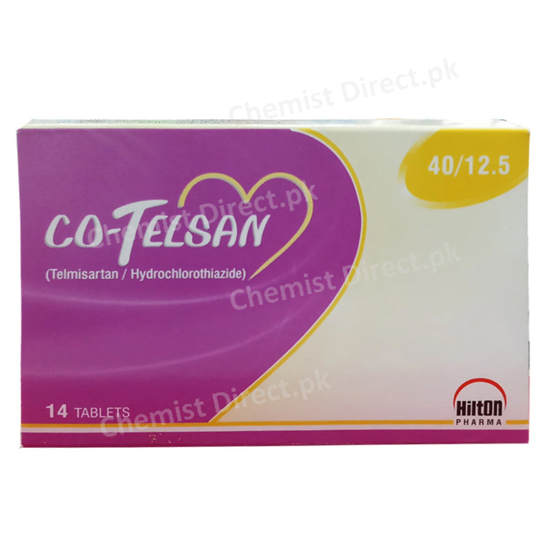 Co Telsan 40 12.5mg Tab Hilton Pharma Pvt Ltd. Anti Hypertensive Telmisartan 40mg Hydrochlorothiazide 12.5mg