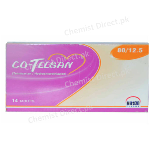 Co Telsan 80 12.5mg Tab Tablet Hilton Pharma  Pvt Ltd Anti Hypertensive Telmisartan 80mg Hydrochlorothiazide 12.5mg
