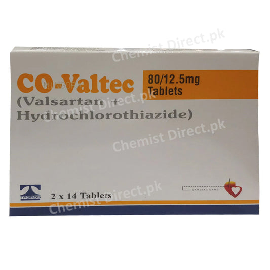 Co Valtec 80 12.5mg Tab Tablet Tabrospharma pvt Ltd Anti Hypertensive Valsartan 80mg Hydrochlorothiazide 12.5mg