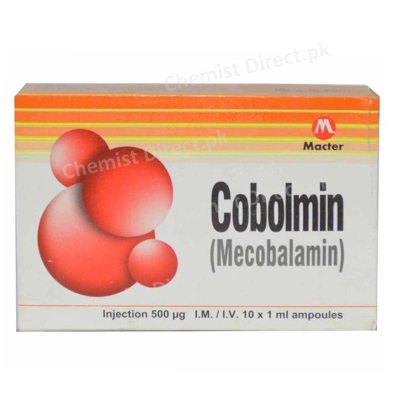 Cobolmin Inj 500mcg 10Ampx1ml Injection Macter International PVT LTD Vitamin B12 Mecobalamin