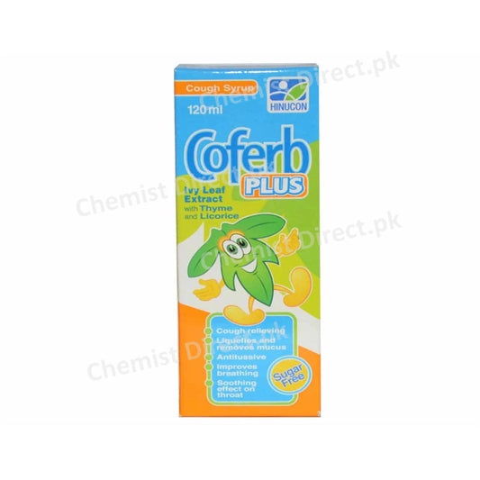 Coferb Plus Syrup 120ml Hinucon Herbal Preparation Ivy leaf, Licorice ,Thyme  