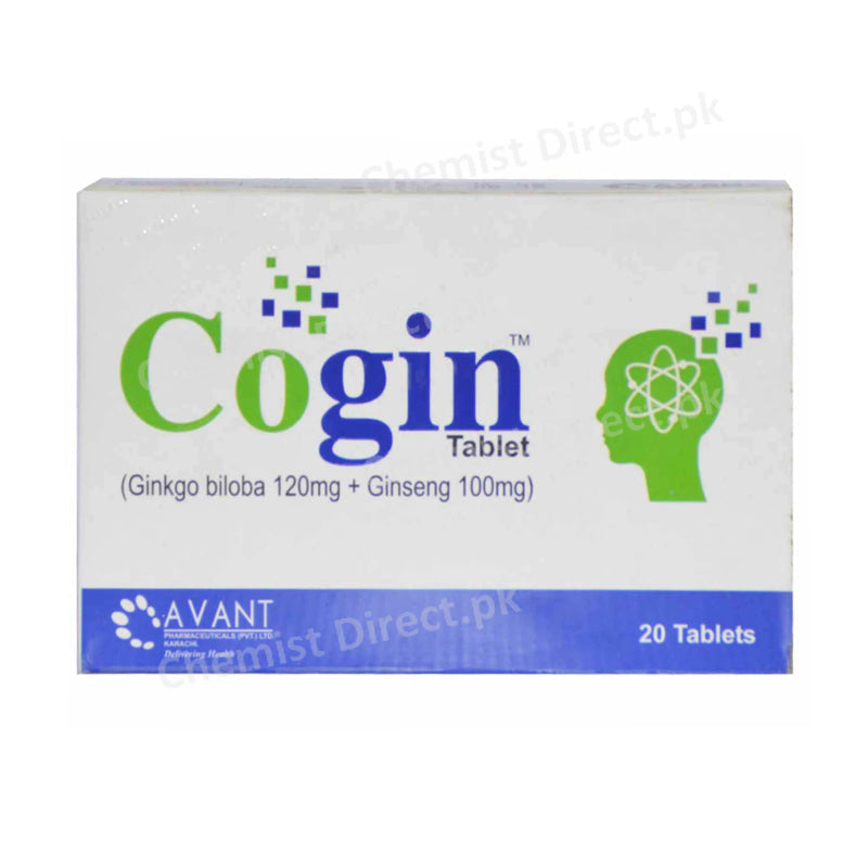 Cogin Tablet Avant Pharma Herbal Products Ginkgobiloba, ginseng