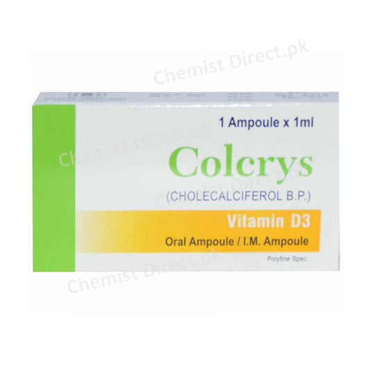 Colcrys 1ml injection Cholecalciferol B.P Vitamin D3 Polyfine ChemPharma