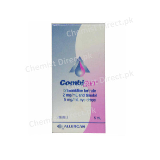 Combigan Eye Drops 5ml Anti-Glaucoma Brimonidine Tartrate 0.2%, Timolol Maleate 0.5% Barrett Hodgson Pakistan