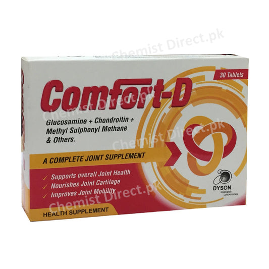 Comfort-D Tablet Glucosamine + Chondrotin Health Supplement Dyson Research laboratrories