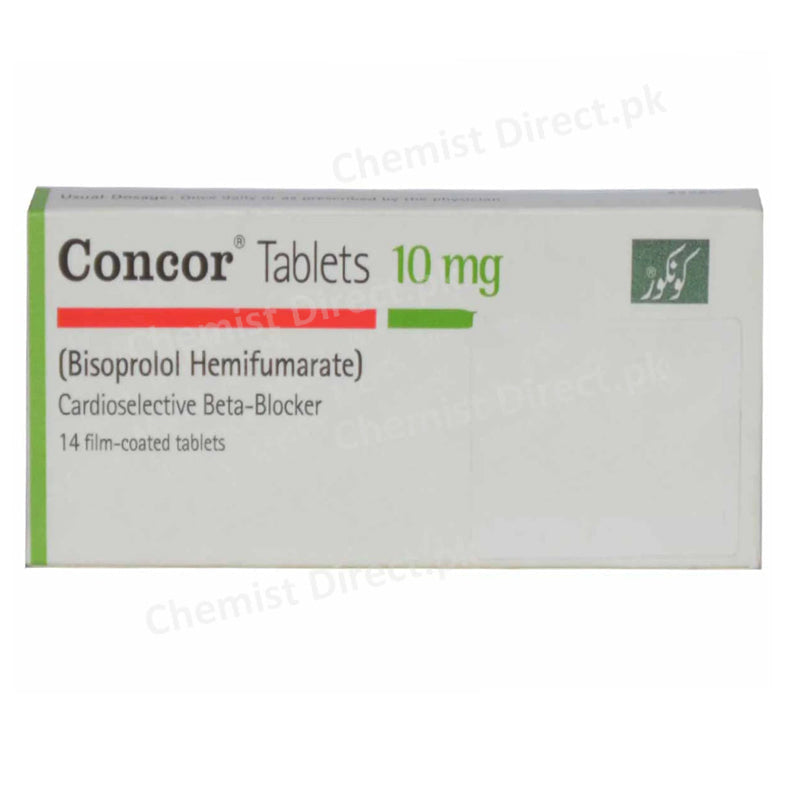 Concor 10mg Tab Tablet Martin Dow Pharmaceuticals Pak Ltd Anti Hypertensive Bisoprolol Hemifumarate.