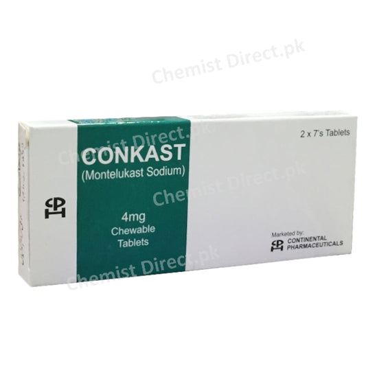 Conkast 4mg Chewable Tablet Montelukast Sodium Continental pharma Anti-Leukotriene