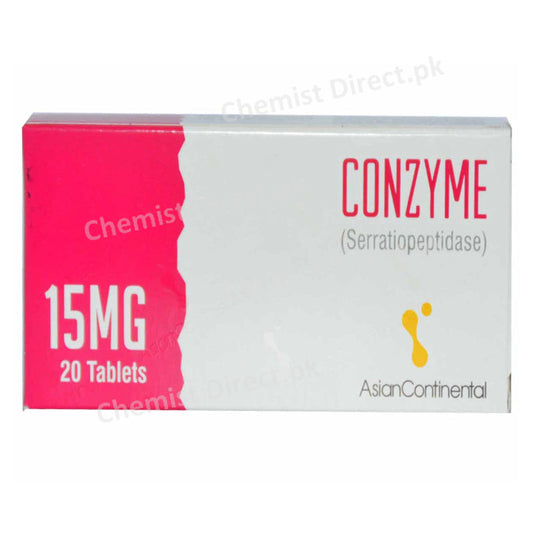 Conzyme 15mg Tab Tablet Asian continental Pharma Serratiopeptidase