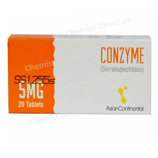 Conzyme 5mg Tab Tablet Asian continental Pharma Serratiopeptidase