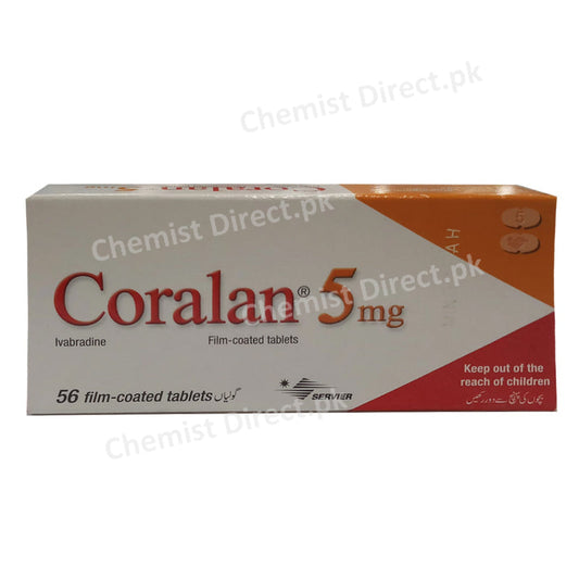 Coralan 5mg Tab Tablet Servier Pharmaceuticals nti Anginal Ivabradine