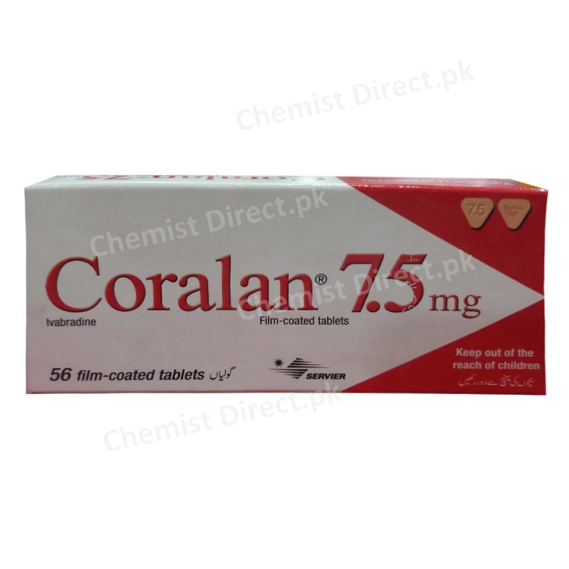Coralan 7.5mg Tab Tablet Servier Pharmaceuticals Anti Anginal Ivabradine