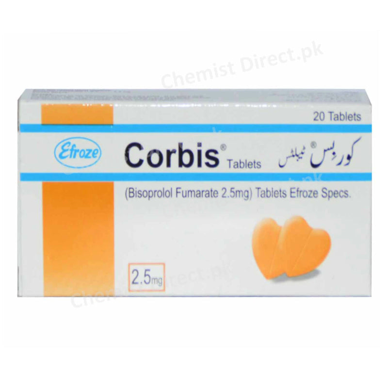  Media 1 of 1        Corbis 2.5mg Tab Tablet Efroze Chemical Pvt Ltd Anti-Hypertensive BisoprololFumarate