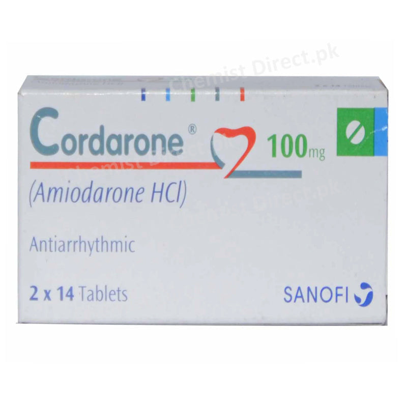 Cordarone 100mg Tab Tablet Sanofi Aventis Cardiac Therapy Anti Arrhythmic Amiodarone.