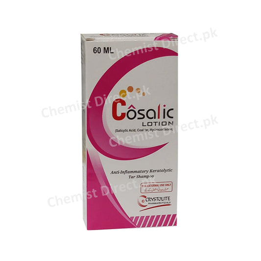 Cosalic Lotion 60ml Crystolite Pharma Salicylic Acid Coal tar Hydrocortisone