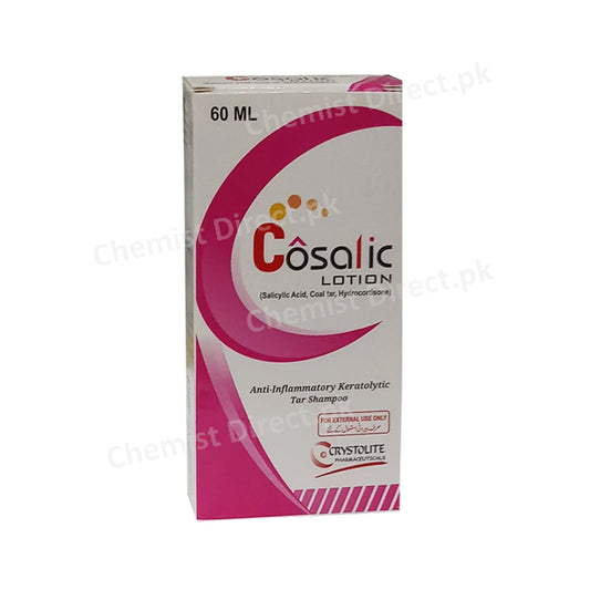 Cosalic Lotion 60ml Crystolite Pharma Salicylic Acid Coal tar Hydrocortisone