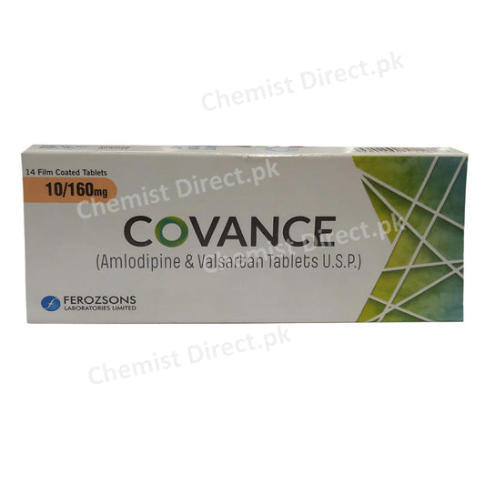     Covance 10 160mg Tab Tablet Ferozsons Lab Anti Hypertensive Amlodipine 10mg Valsartan 160mg