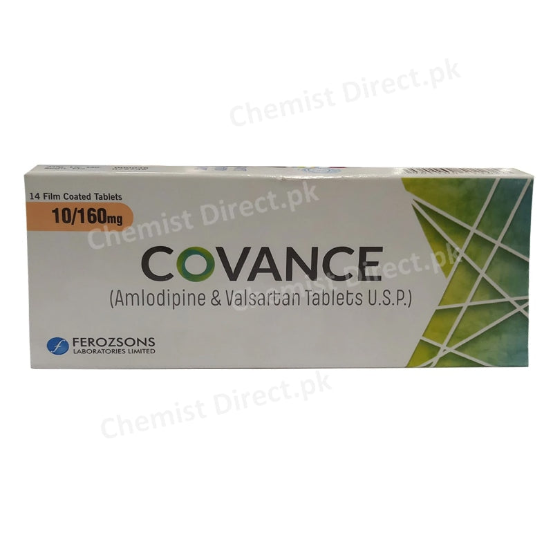     Covance 10 160mg Tab Tablet Ferozsons Lab Anti Hypertensive Amlodipine 10mg Valsartan 160mg