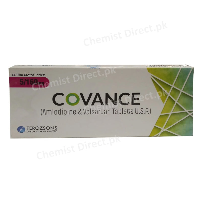 Covance 5 160mg Tab Tablet Ferozsons lab Anti Hypertensive Amlodipine 5mg Valsartan 160mg.