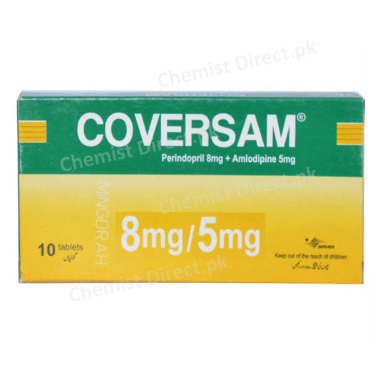 Coversam 8mg 5mg Tab Tablet Servier Research And Pharmaceuticals Pakistan Anti Hypertensive Perindopril 8mg Amlodipine 5mg.