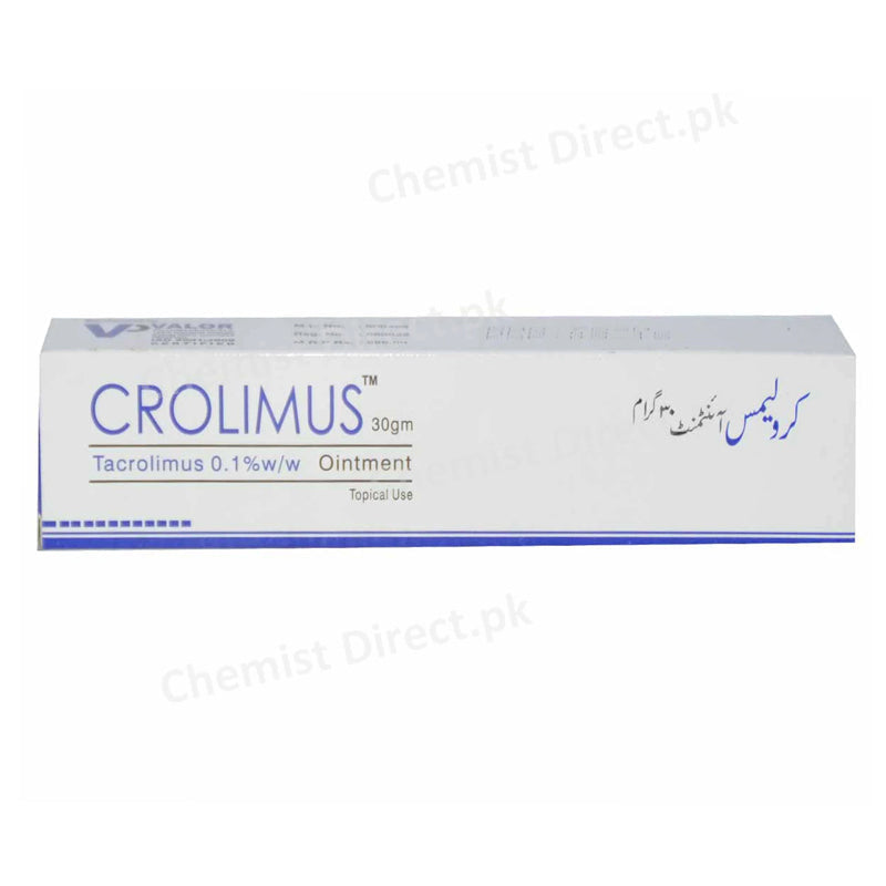 Crolimus 0.1 % Ointment 30gram Valor Pharmaceuticals Anti Eczema Tacrolimus Monohydrate