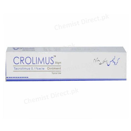 Crolimus 0.1 % Ointment 30gram Valor Pharmaceuticals Anti Eczema Tacrolimus Monohydrate