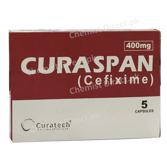 Curaspan 400mg Cap Capsule Cefixime Curatech Pharma