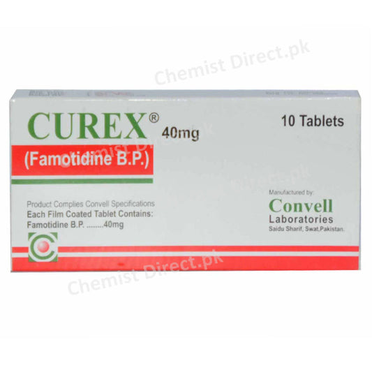 Curex 40mg Tablet Convell Laboratories Famotidine