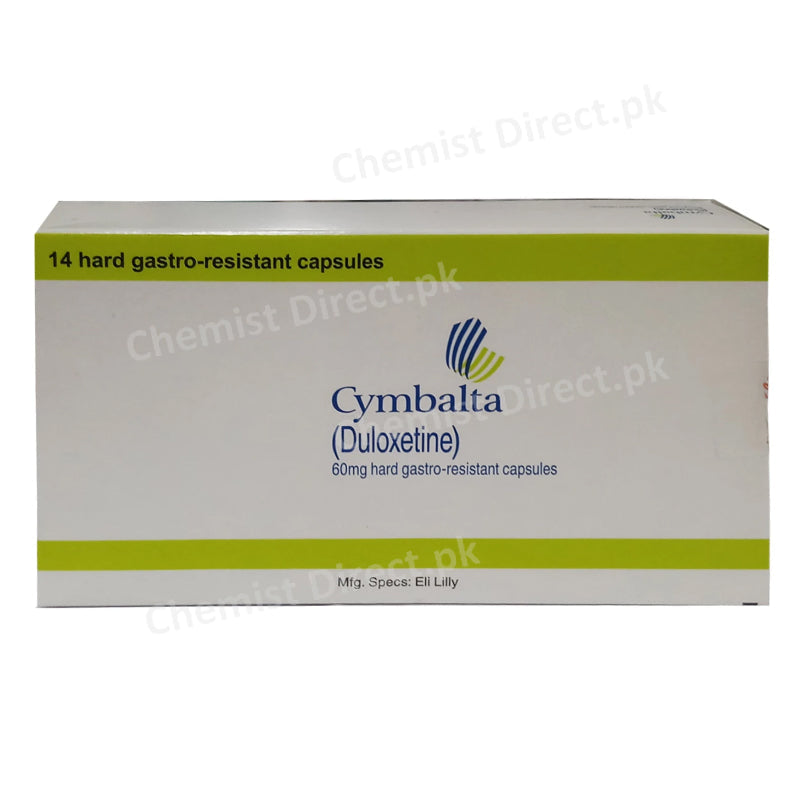 Cymbalta 60mg Cap Capsule Eli Lilly Pakistan Pvt Ltd Anti Depressant Duloxetine 