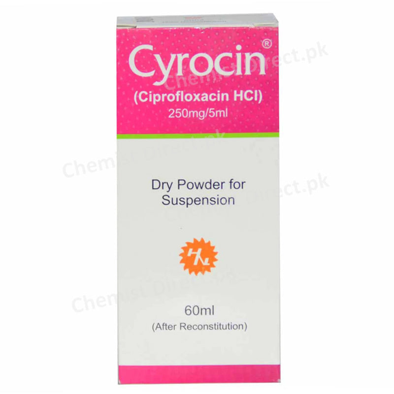 Cyrocin 250mg Syp 60ml Syrup Highnoon Laboratories LTD Quinolones Anti Bacterial Ciprofloxacin