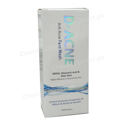 D Acne Anti Face Wash 120Ml Skin Care